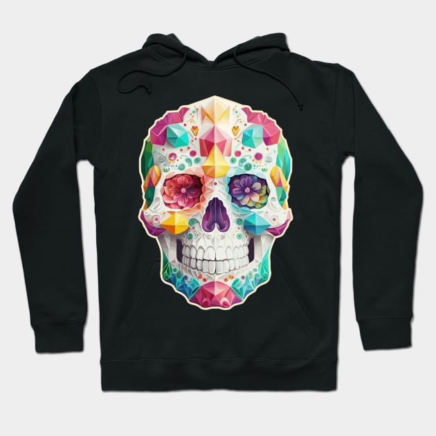 Jeweled Mexican Sugar Skull Hoodie by DanielLiamGill